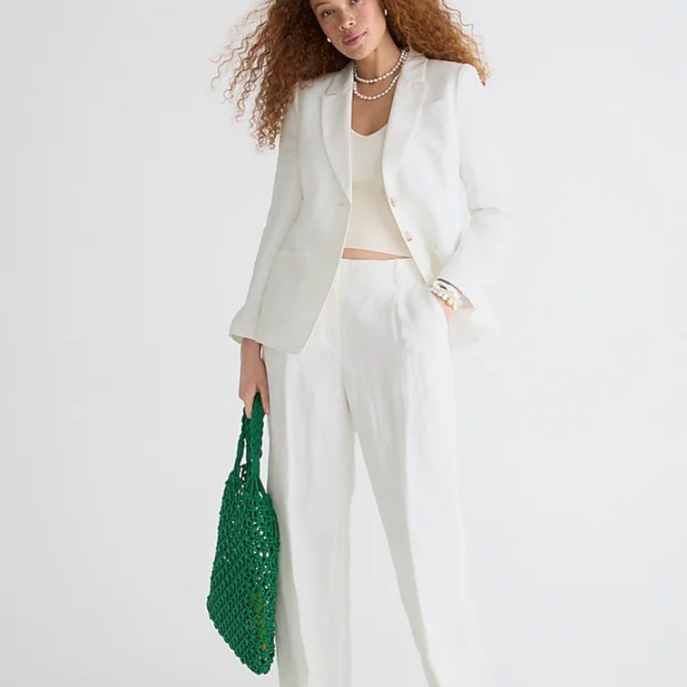 J. Crew White Linen Pants